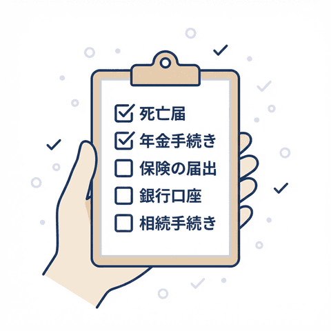 手続きチェックリストのイラスト